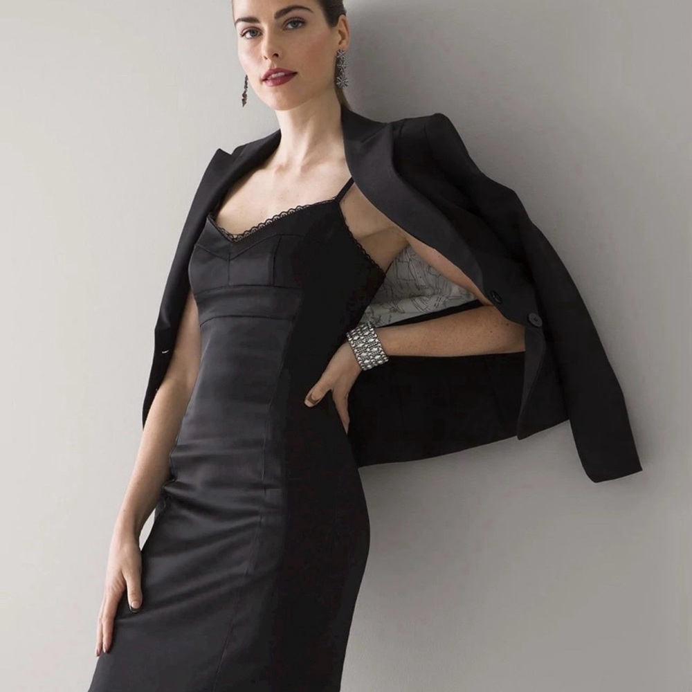 White House Black Market Satin Sheath Dress size 2
